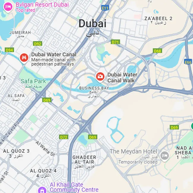 Dubai Water Canal Location