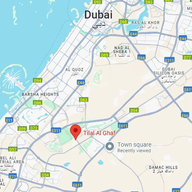 Tilal Al Ghaf Location