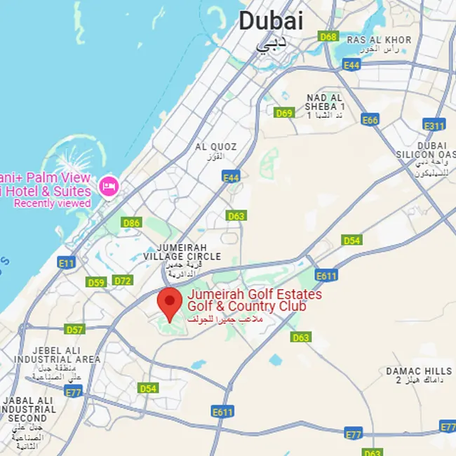 Jumeirah Golf Estates Location