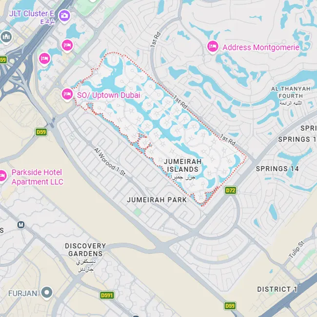 Jumeirah Islands Location