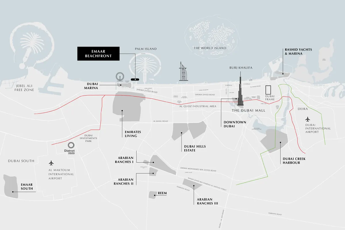 Emaar Beachgate Location