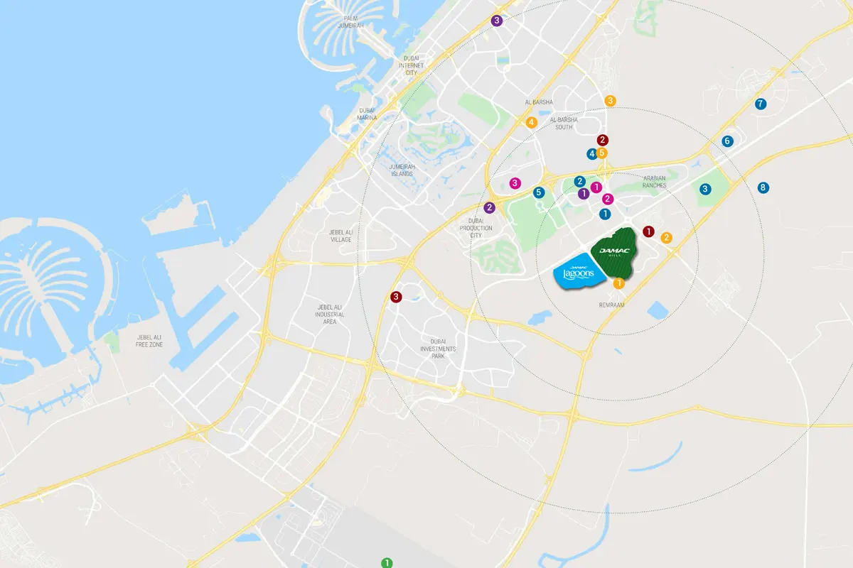 Ibiza at Damac Lagoons Location