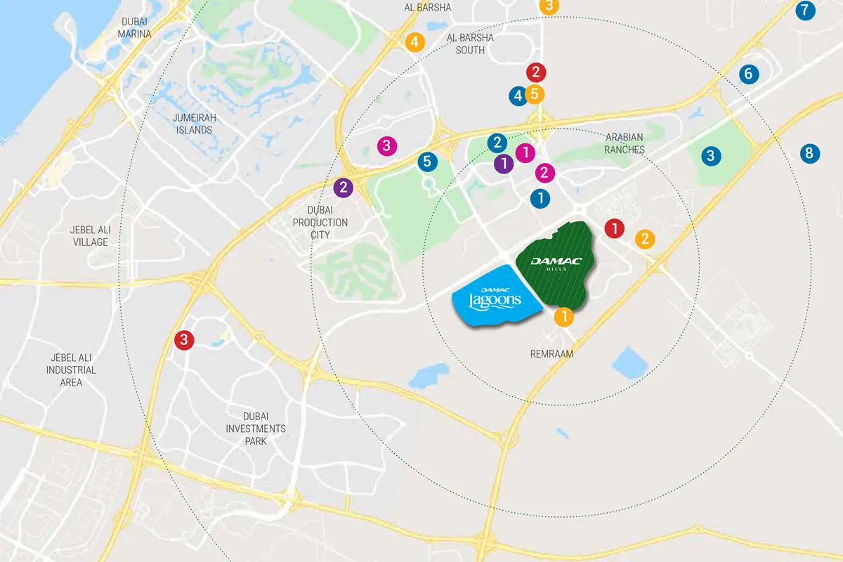 Marbella at Damac Lagoons Location