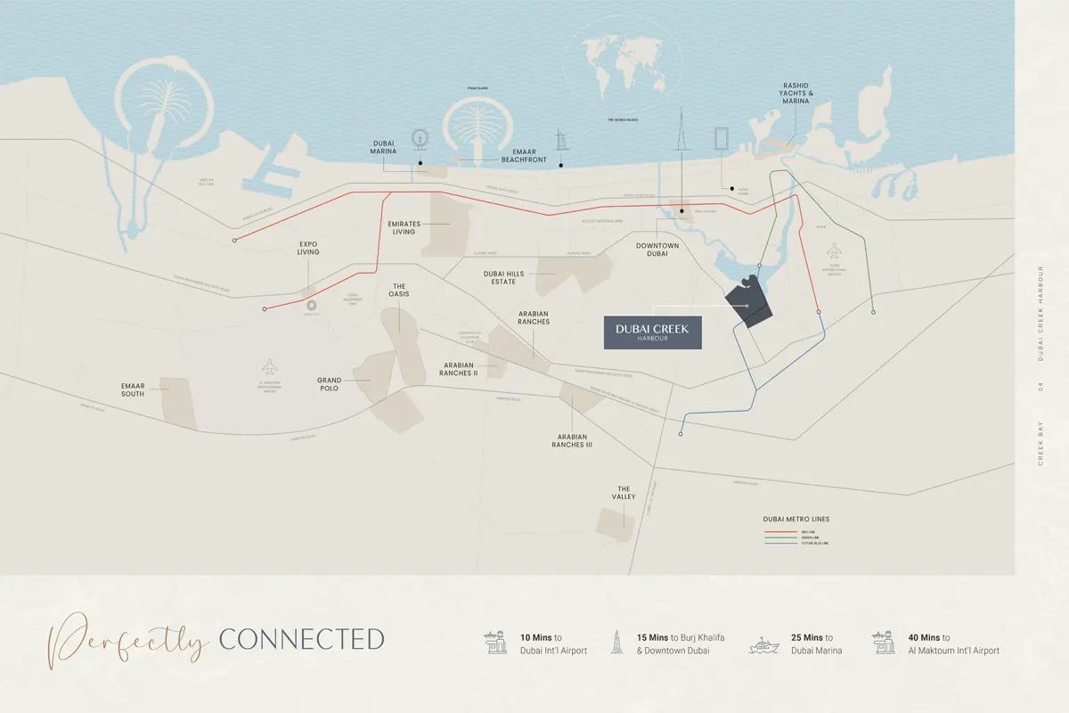 Creek Bay at Dubai Creek Harbour Location