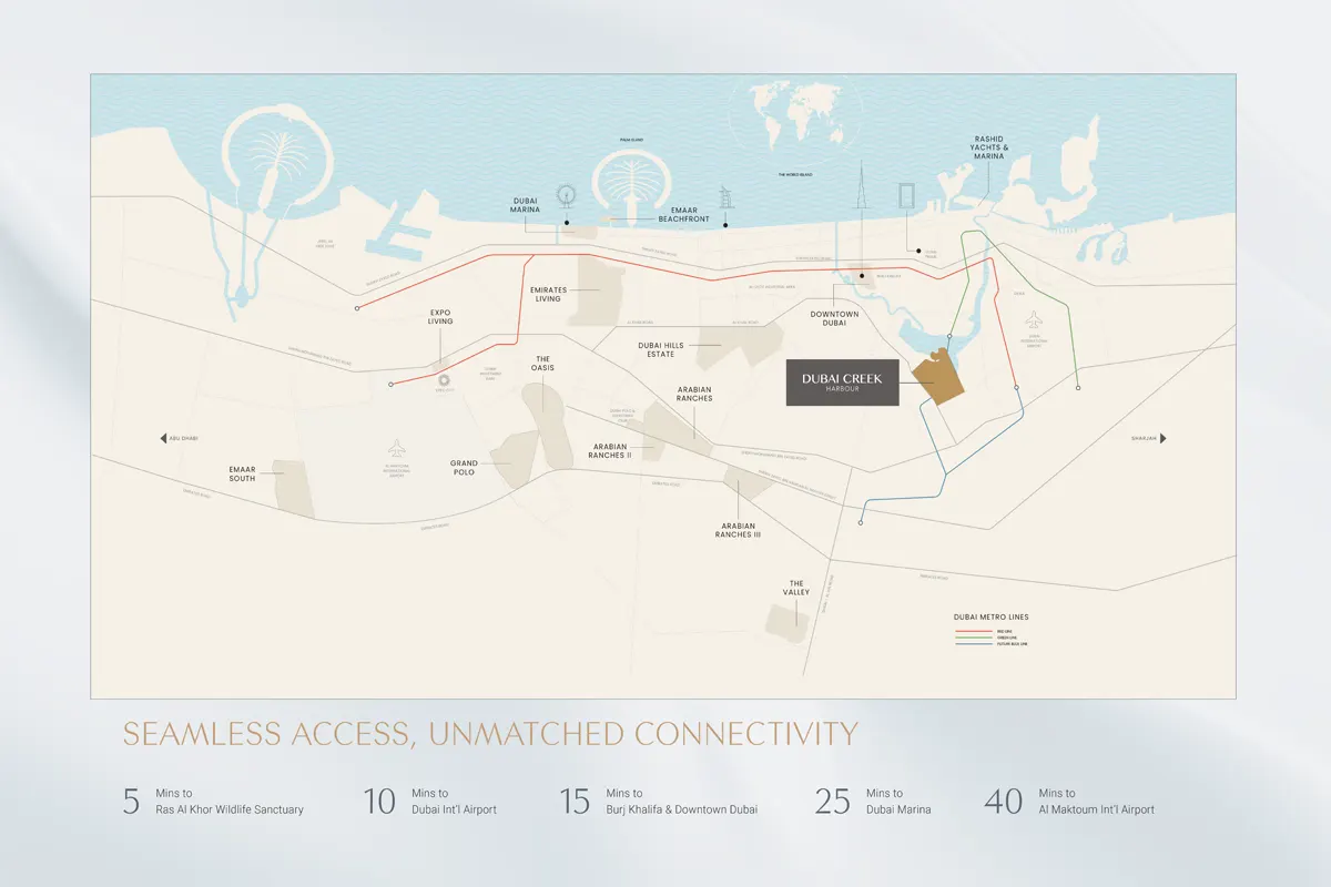 Creek Haven at Dubai Creek Harbour Location