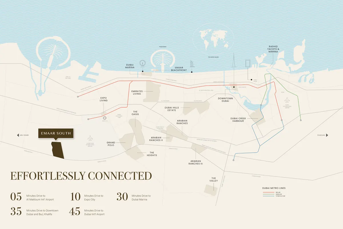 Golf Vale at Emaar South Location