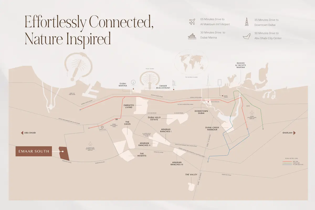 Golf Fields at Emaar South Location