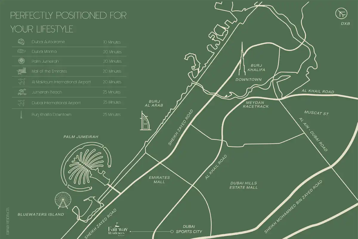Fairway Residences at Dubai Sports City Location