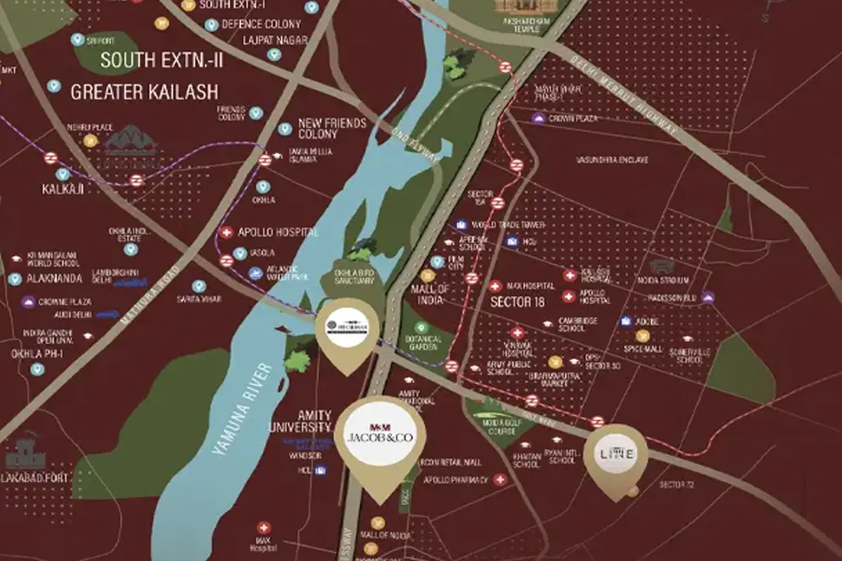 M3M Jacob & Co Noida Location Image