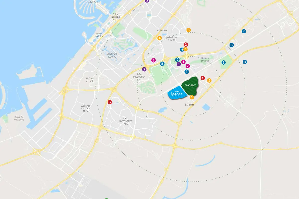 Sorrento at Damac Lagoons Location Image