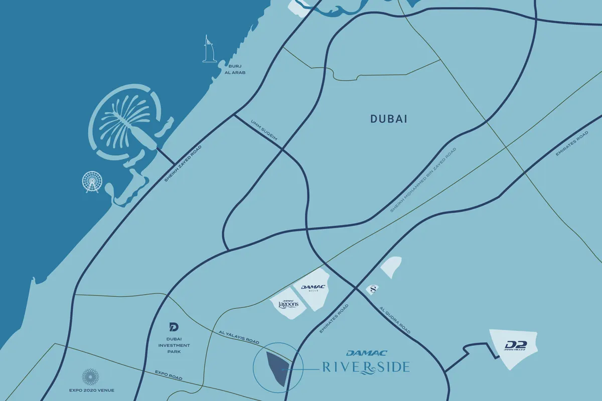 Azure at Damac Riverside Views Location Image