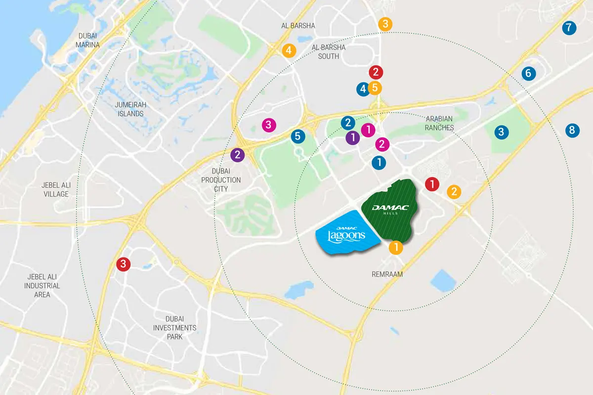 Cetara at Damac Lagoons Location Image